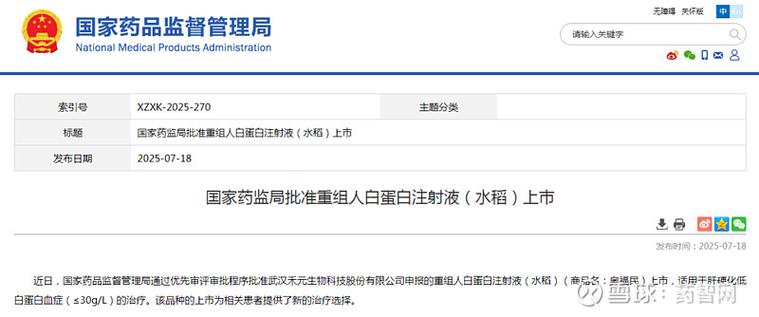 白蛋白市场迎来重磅新药
